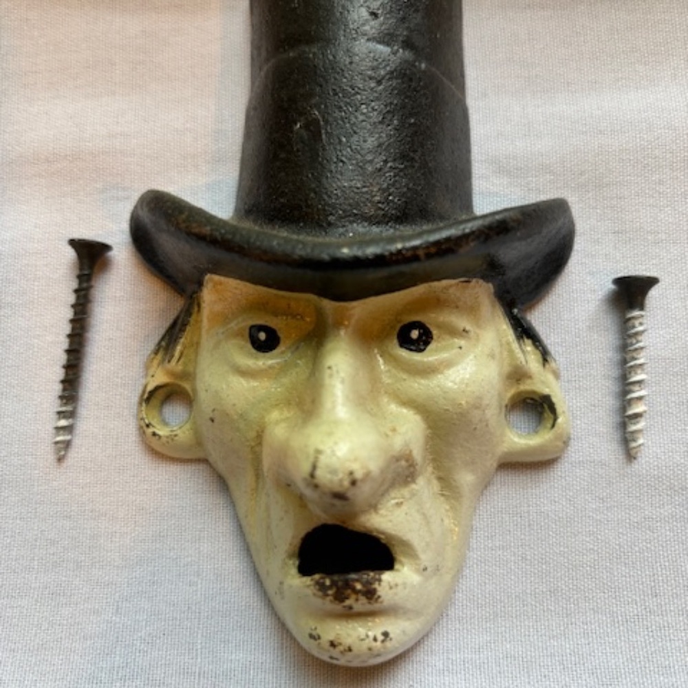Vintage Cast Iron TOP HAT Wall Mount BOTTLE OPENER